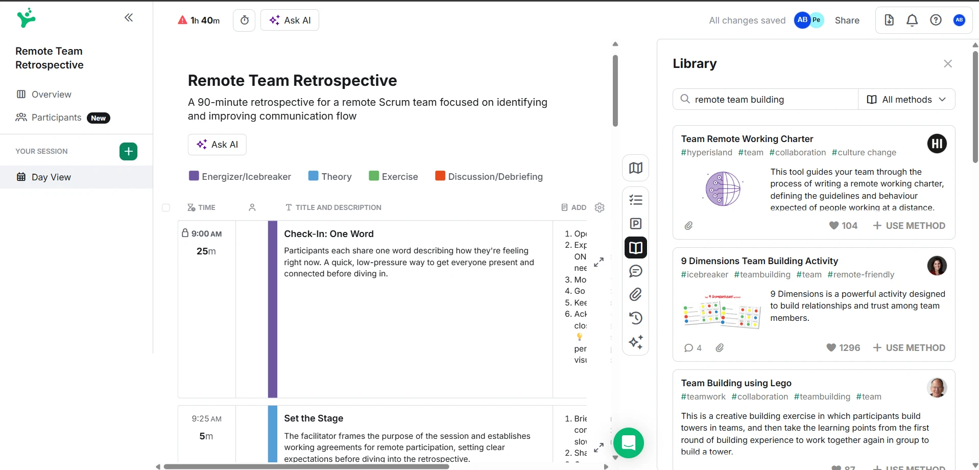 SessionLab Public Library search results for remote team building activities