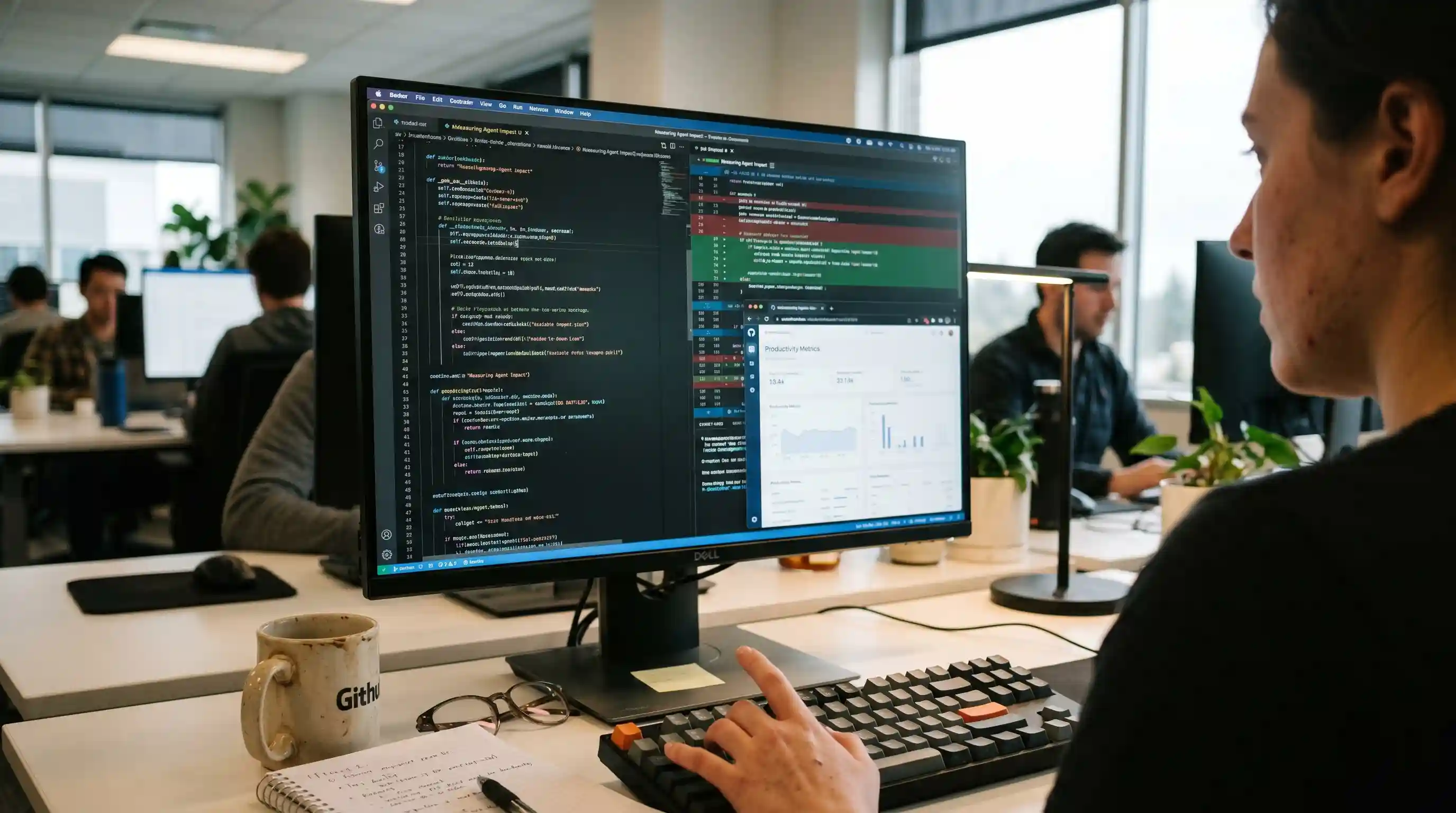 Dashboard showing AI agent productivity metrics beyond raw lines of code